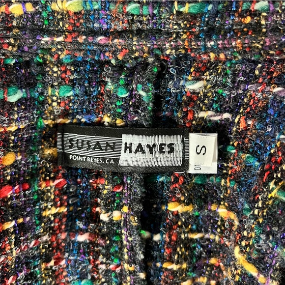 SUSAN HAYES CA Fiber Hand Woven Textile Handmade ART TO WEAR Top Jacket Sz Small - Picture 3 of 6